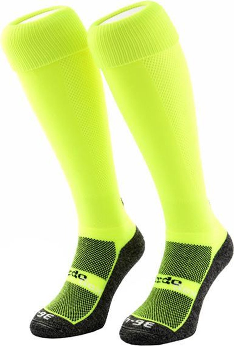 Hockey sokken_voetbalsokken fluor geel 1