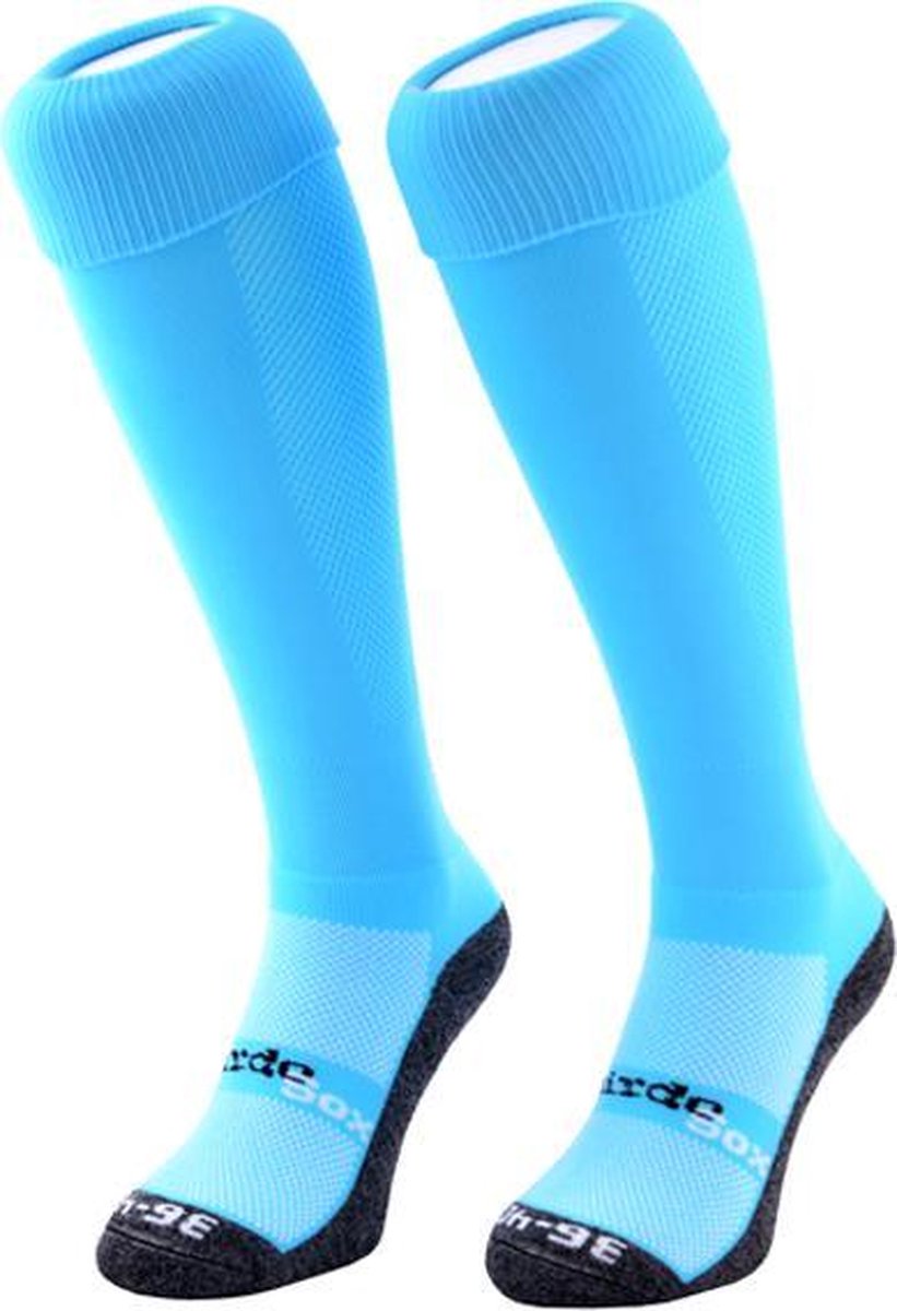 Hockey sokken_voetbalsokken licht blauw 1